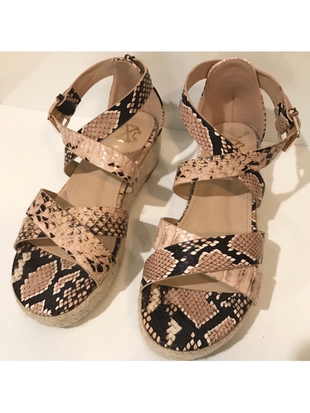 Women’s Snake-Print Wedge Sandals